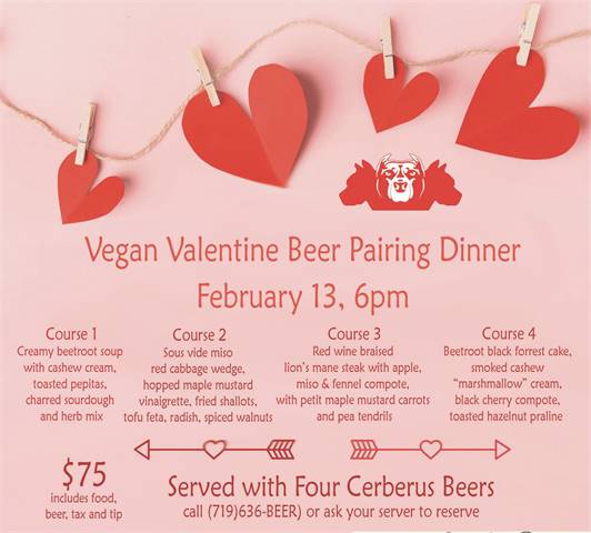 Celebrate Love with Our Vegan Valentine's Beer Dinner!